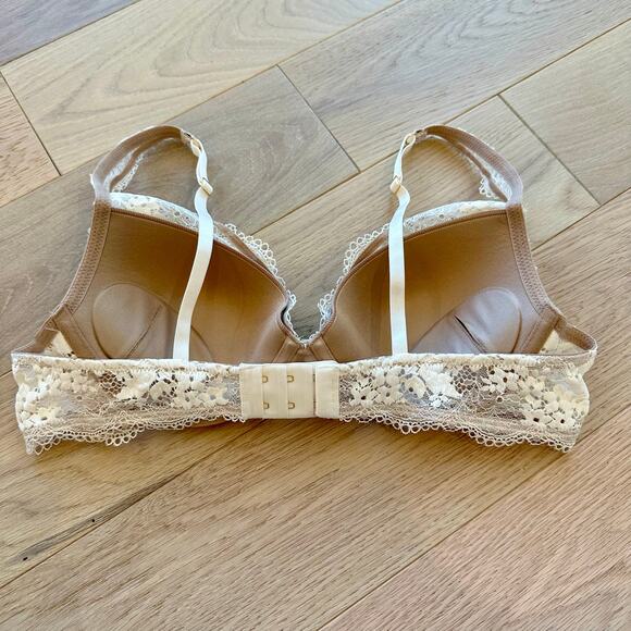 ThirdLove All Day Lace Uplift Plunge Sea Salt White Nude Bra 36B NWT - Picture 3 of 5